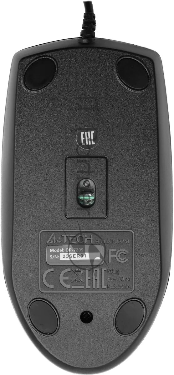 Мышь проводная A4Tech OP-720S черный, 1200 dpi, USB, кнопки - 3