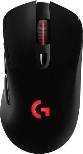 Мышь игровая Logitech G703 Lightspeed черная, сенсор 100-25600dpi (Hero25K), беспроводная 2.4GHz + USB 1,8м, 5 программируемых кнопок + колесо прокрутки, RGB-подсветка, под правую руку