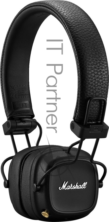 Беспроводные/проводные наушники Marshall Major IV черный, накладные, Bluetooth + проводной, беспроводная зарядка, до 80 ч