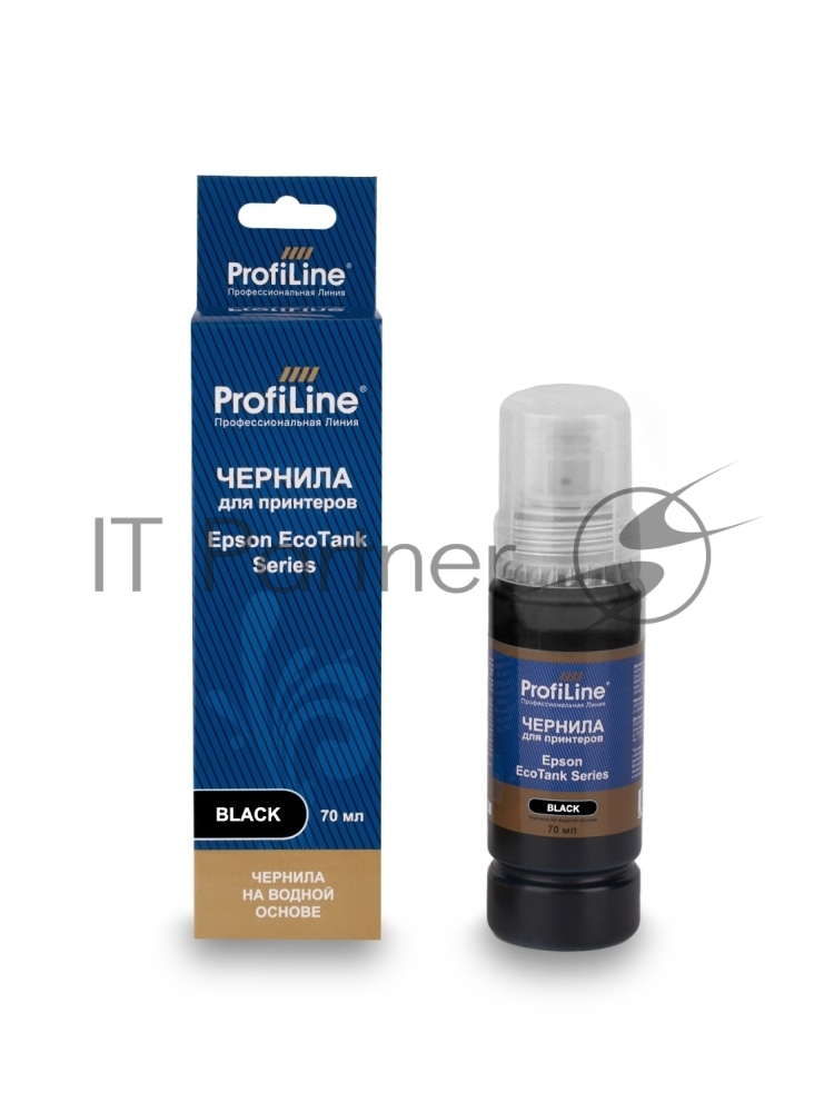Чернила ProfiLine для принтеров Epson EcoTank 1100/1120/1140/1170/1180/1810/2120/2140/M2170/2700/2710/2711/2712/2714/2715/2720/2726/2750/2810/2811/2812/2814/2815/2820/2821/2826/L3110/3111/3150/3140/3160/3170/3180/3750/L4150/4156/416084700/4750/4800/6160/6170/6190/L6176/7700/7750/7160/7180/L7188/8500/8550/14150 на водной основе type-2 черный 70 мл
