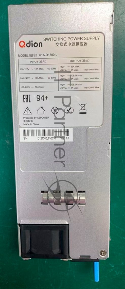 Блок питания серверный Server power supply Qdion Model U1A-D1300-L P/N:99MAD11300I1170114 CRPS 1U Module 1300W Efficiency 80 Plus Platinum, Gold Finger (option), Cable connector: C14