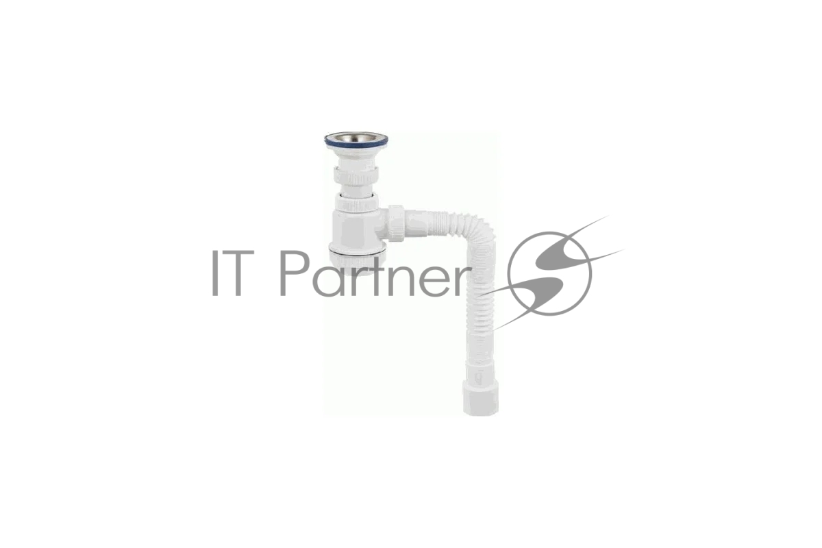 Сифон VIRPlast 30986760, МИНИ ЭЛИТ для моек и раковин, 1½×40/50 мм, нерж. чашка 70 мм, гофротруба 800 мм