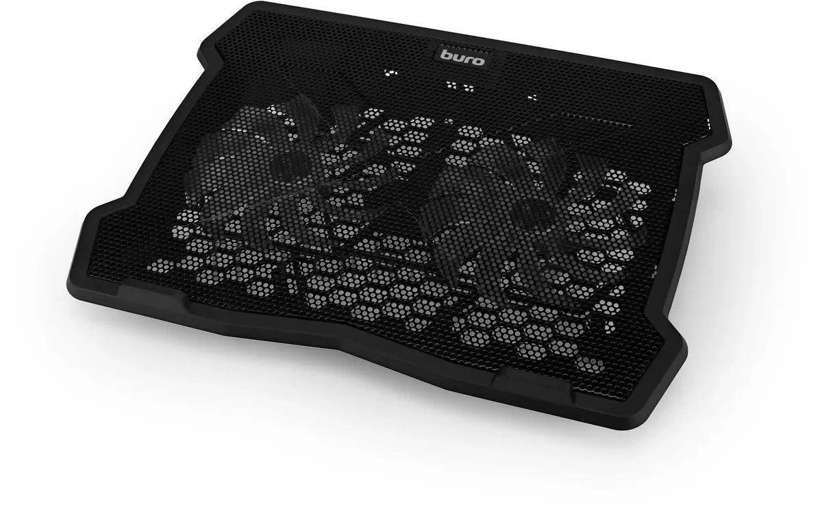 Подставка для ноутбука Buro 15"335x265x22мм 74.35дБ 1xUSB 2x 140ммFAN 480г металлическая сетка/пластик черный