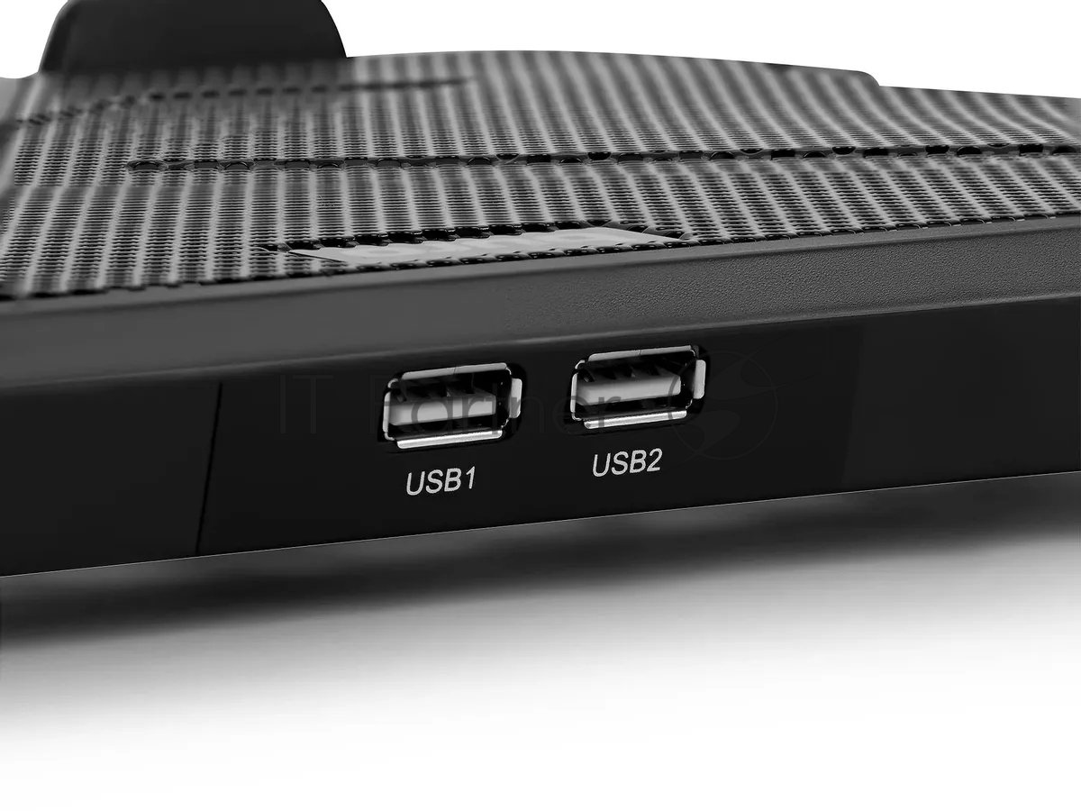 Подставка для ноутбука Buro 15"335x265x22мм 74.35дБ 1xUSB 2x 140ммFAN 480г металлическая сетка/пластик черный