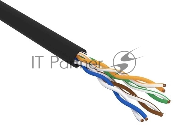 Rexant (01-0045-R) Кабель витая пара U/UTP, CAT 5e, PE, 4PR, 24AWG, OUTDOOR, SOLID, черный, 305м