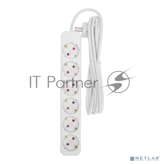 Rexant 13-4044 Удлинитель STANDARD 6 гнезд, 3м, 3х1,0мм?, с/з, белый