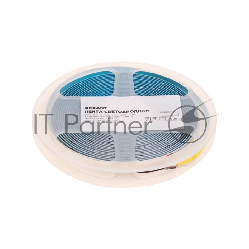 Лента светодиодная Rexant 24В, COB 8Вт/м, 320 LED/м, 6500K, 8мм, 5м, IP20