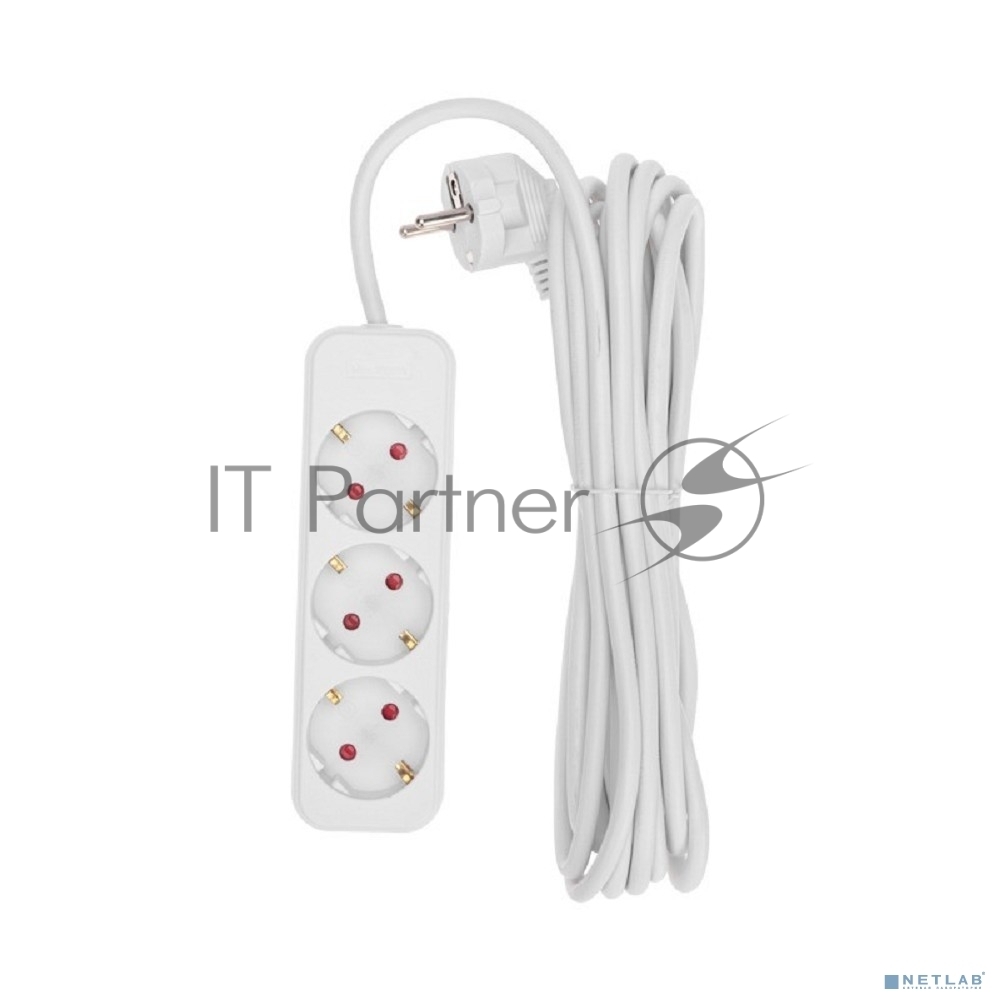 Rexant 13-4011 Удлинитель STANDARD 3 гнезда, 5м, 3х1,0мм?, с/з, белый