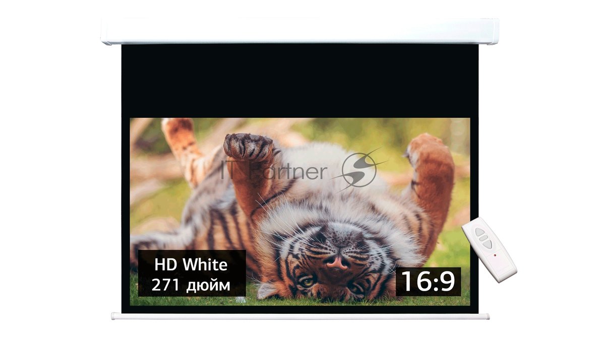 Экран Cinema S'OK SMBK-600x338HD-ED120 Pro 271'' 16:9 настенно-потолочный, моторизованный, Fiberglass, белый корпус, ED 120