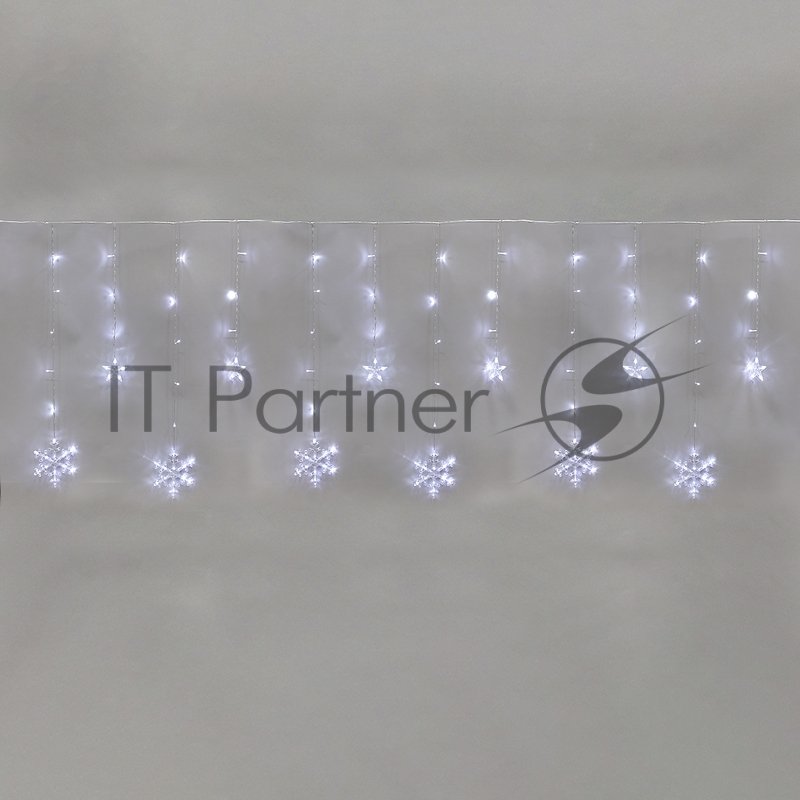 Гирлянда Neon-night Бахрома со снежинками 2,4х0,9м, 150 LED, белый, с контроллером 8 режимов, 230В
