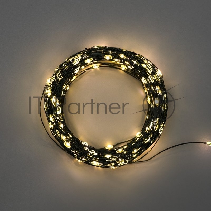 Гирлянда Neon-Night Роса с контроллером 100м, 1000LED, IP20, 230В, зеленый провод, теплое белое свечение