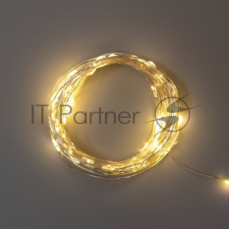 Гирлянда Neon-night Роса 10м, 100 LED, теплый белый, IP44, на батарейках 3хАА, с пультом 8 режимов