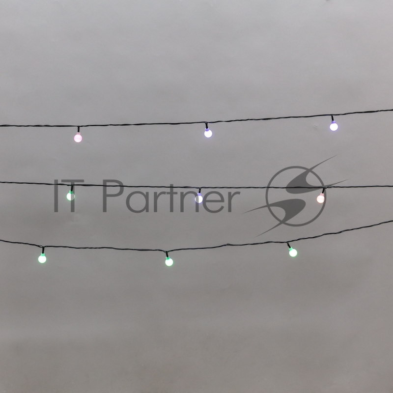 Гирлянда светодиодная Neon-night Шарики 5м, 20 LED, IP20, зеленый провод, свечение мульти (RG/RB), мигание, 230В
