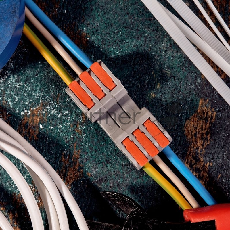 Клемма Rexant СМК 222-423R проходная разъемная 3 полюса серый 0,2-2,5/4 мм² (40 шт/уп)