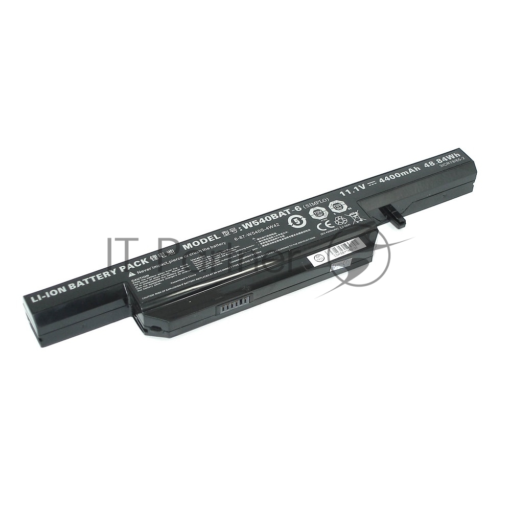 Аккумуляторная батарея для ноутбука DNS Clevo W540 11.1V 4400mAh W540BAT-6 черный