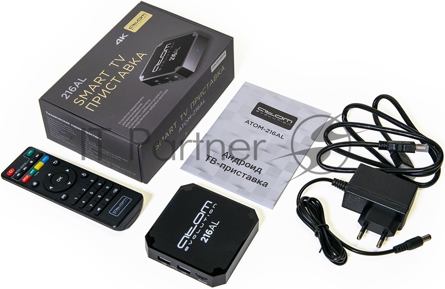 Приставка Смарт ТВ ATOM-216AL (Android TV Box), Allwinner H313, 2/16Gb, АTOMevolution