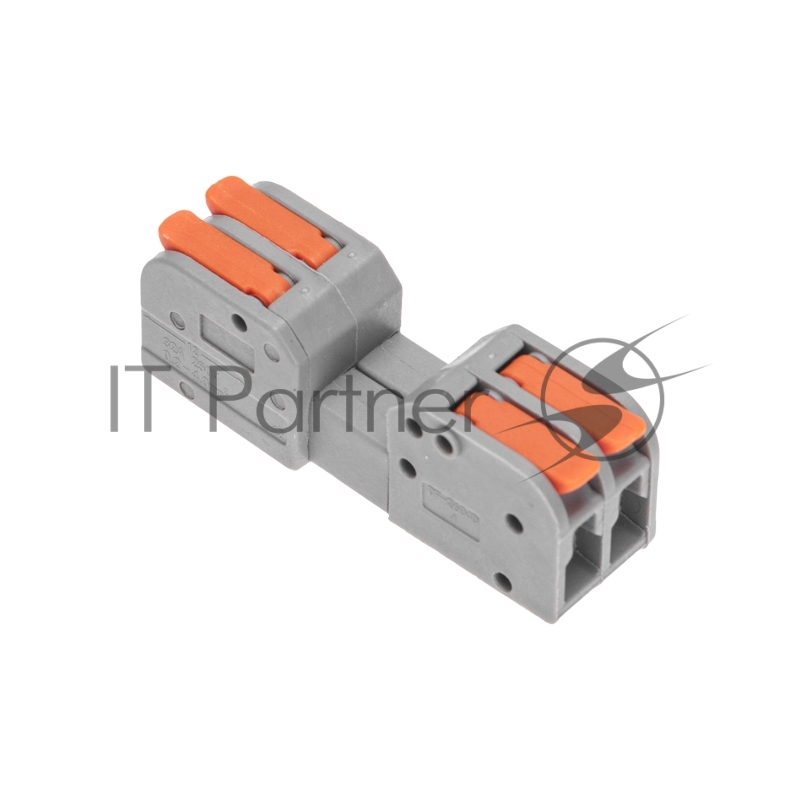 Клемма Rexant СМК 222-422R проходная разъемная 2 полюса серый 0,2-2,5/4 мм² (50 шт/уп)