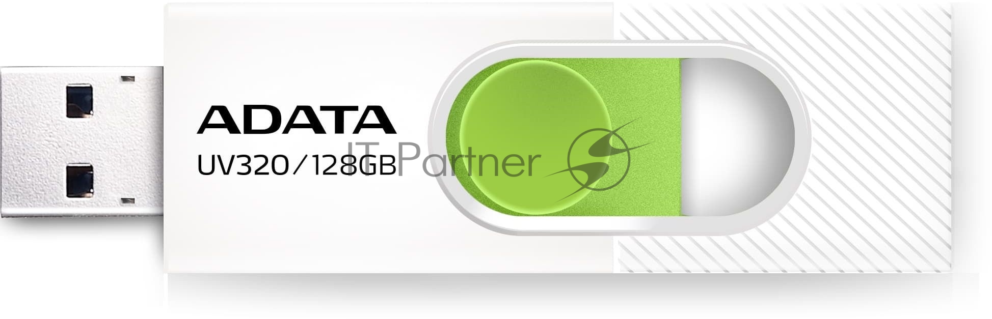 USB накопитель ADATA - UV320, USB Type A (USB 3.2 Gen 1), 128 ГБ, read speed-100MB/s, цвет белый, AUV320-128G-RWHGN