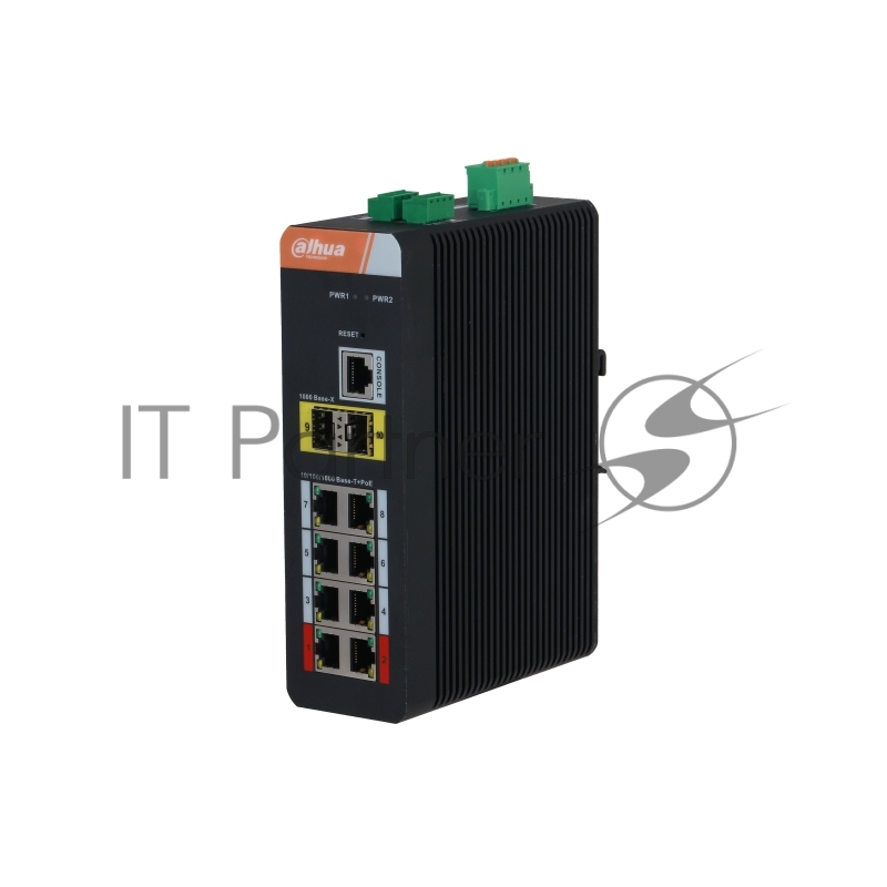 Коммутатор Dahua DH-IS4210-8GT-120, 8×PoE, 2×SFP, промышленный