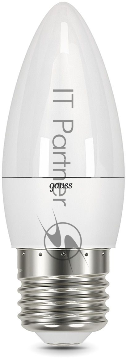 Лампа светодиодная Gauss 103102307 6.5Вт цок.: E27 свеча 220B 6500K св. свеч. бел. хол. (упак.: 10 шт)