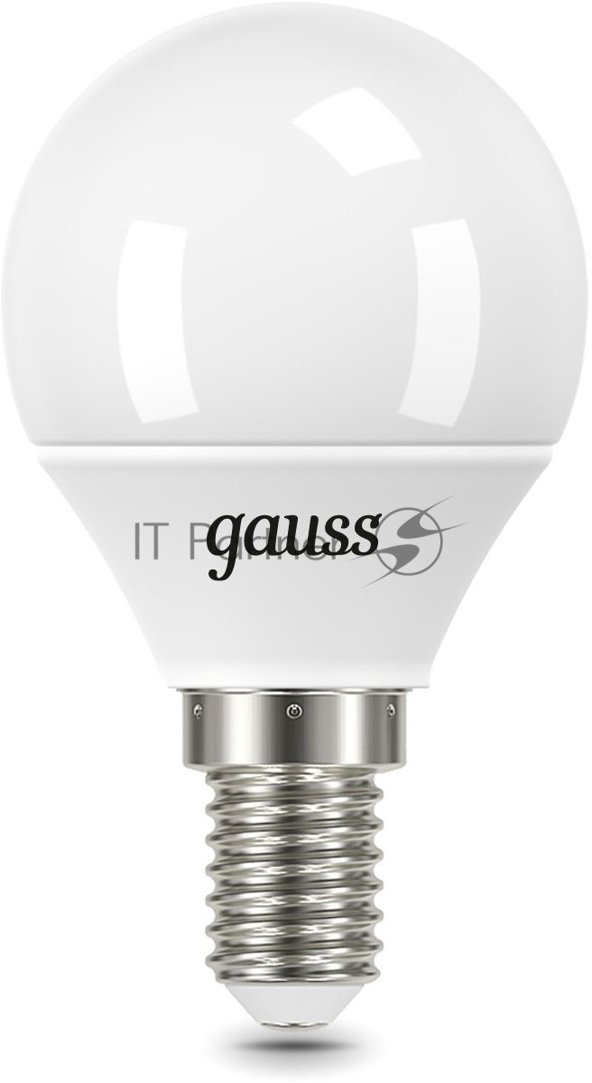 Лампа светодиодная Gauss 105101310 9.5Вт цок.:E14 шар 220B 6500K св.свеч.бел.хол. (упак.:10шт)