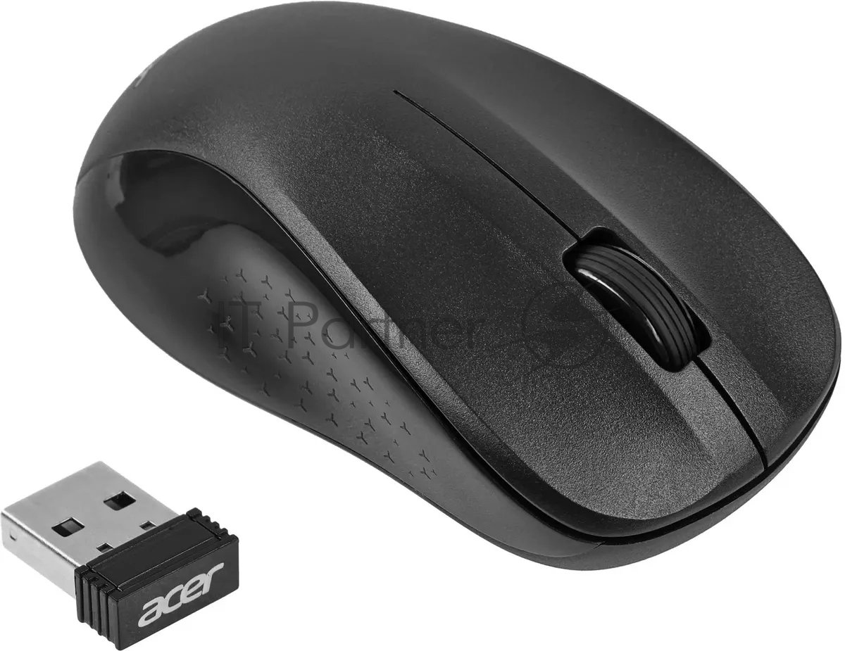 Мышь беспроводная Acer OMR302 черный, 1200 dpi, радиоканал, USB, кнопки - 3