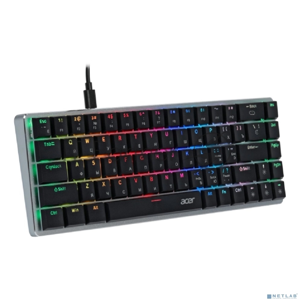 Клавиатура проводная Acer OKW302 (ZL.KBDCC.01C), USB, серебристый