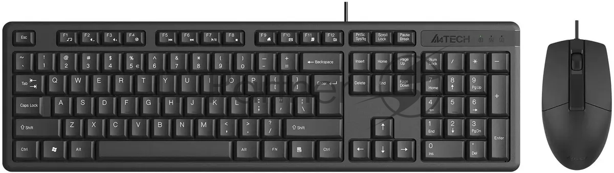 Комплект клавиатура+мышь A4Tech KR-3330S проводной, USB, 1200 DPI, чёрный