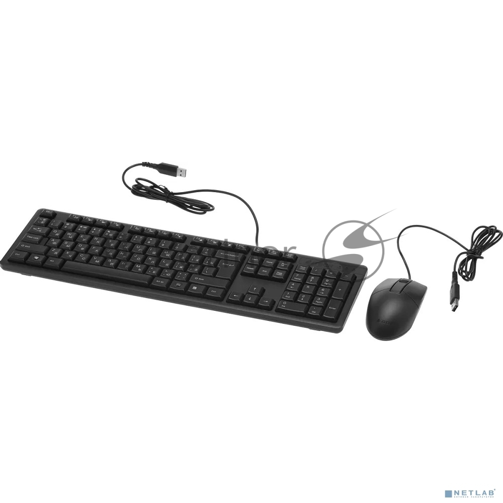 Комплект клавиатура+мышь A4Tech KR-3330S проводной, USB, 1200 DPI, чёрный