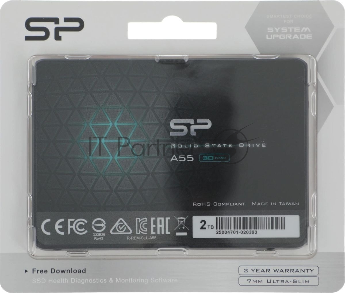 Накопитель SSD Silicon Power Ace A55, 2Tb, SATA III, 2.5", R/W 500/450
