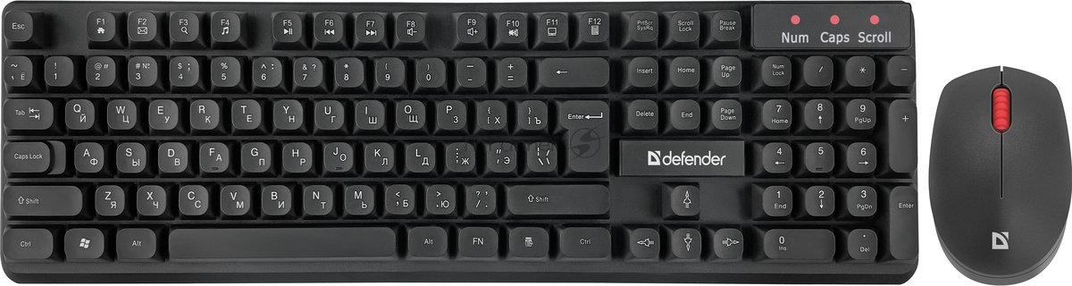 Комплект клавиатура+мышь Defender Milan C-992 беспроводной, USB, 1000 DPI, чёрный