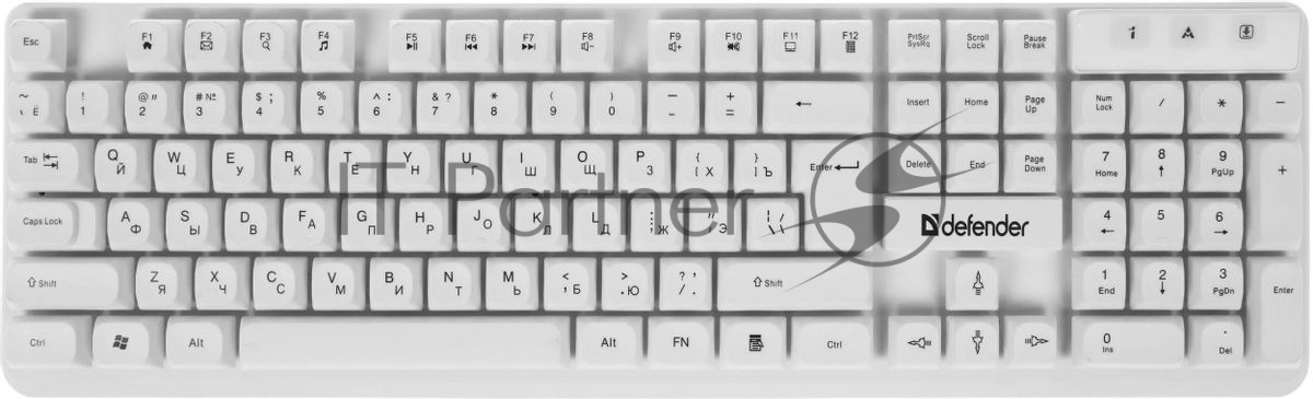Комплект клавиатура+мышь Defender Milan C-992 беспроводной, USB, 1000 DPI, белый