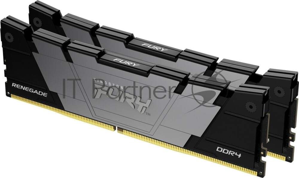 Оперативная память Kingston Fury Renegade, DDR4, 16GB (2x8GB), 3200MHz, CL16, DIMM, с радиатором, серый/черный