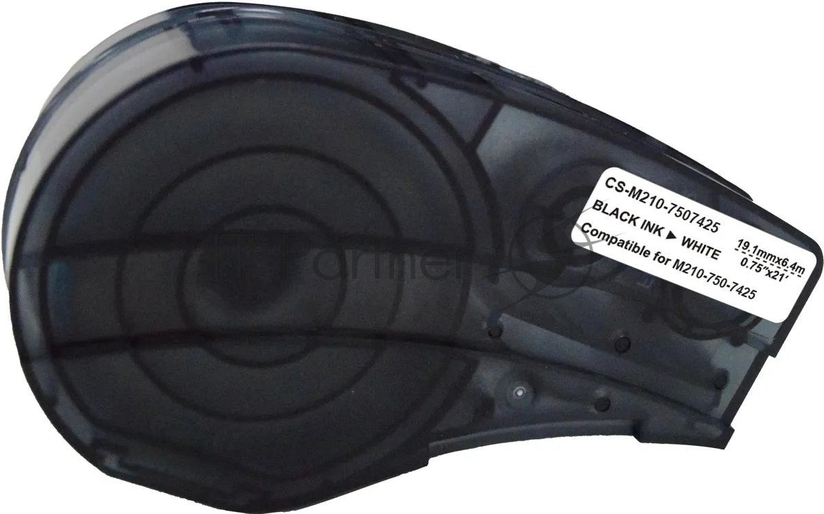 Картридж ленточный Cactus CS-M210-7507425 черный шрифт, белый фон (19.1 мм, 6.4 м) для Brady M210/M211/M210-LAB