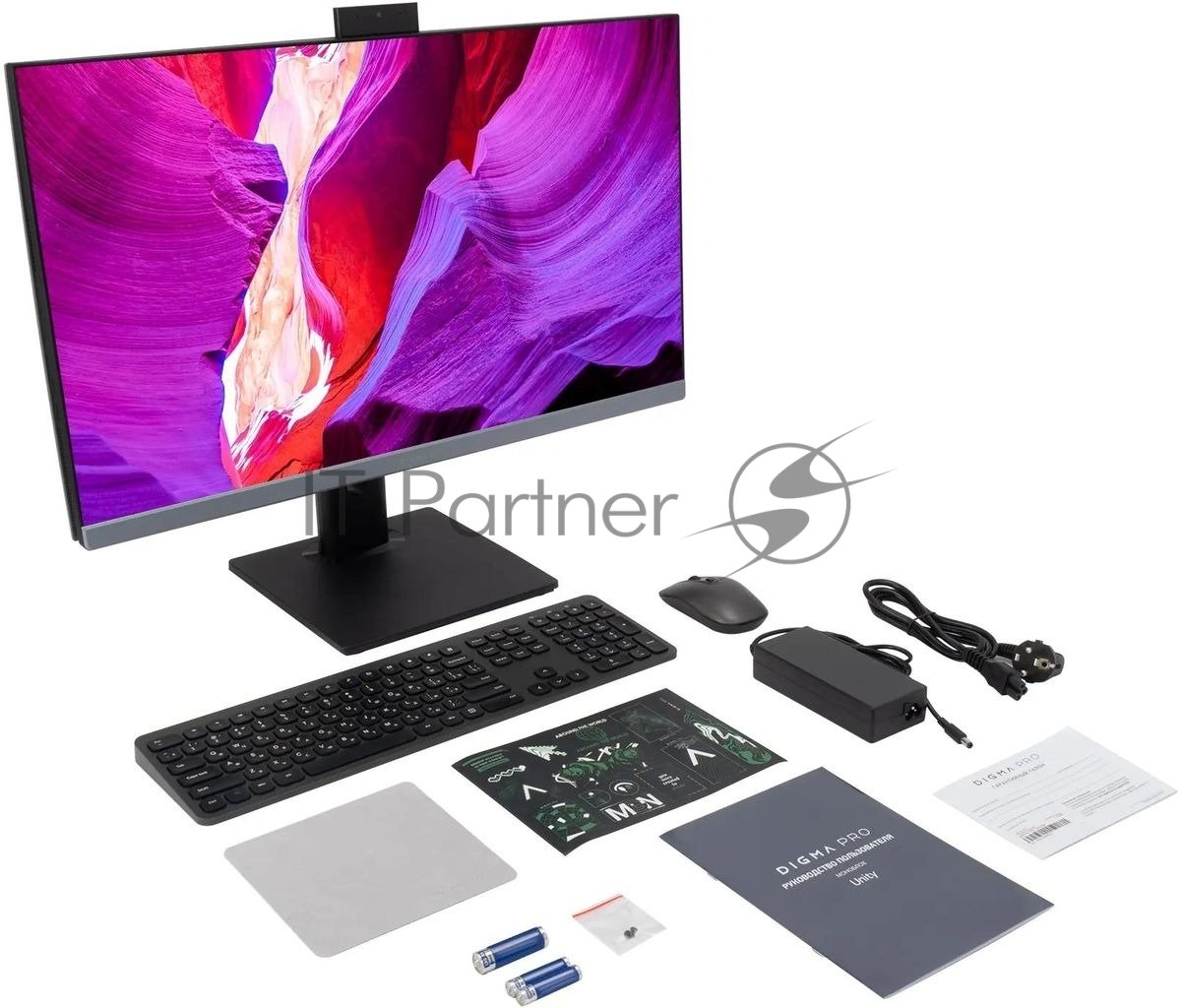 Моноблок Digma Pro Unity 23.8" Full HD i3 1215U (1.2) 16Gb SSD512Gb RGr CR Windows 11 Professional GbitEth WiFi BT 90W клавиатура мышь Cam серый 1920x1080