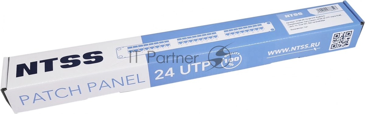 NTSS Патч-панель NTSS 24 UTP порта RJ45, cat.6, 1U, Dual IDC, без органайзера NTSS-PP-1U-24-UTP-RJ45-6-D