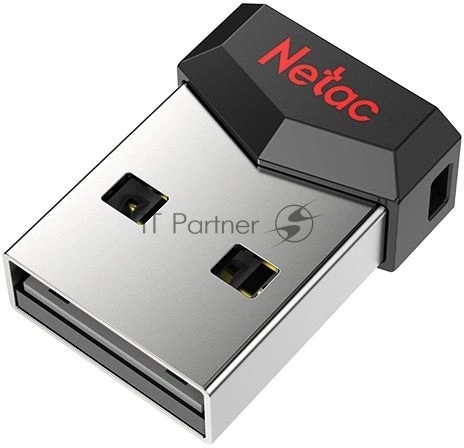 Флешка USB Netac UM81 (NT03UM81N-004G-20BK), 4Gb, USB 2.0, R/W 30/10, черный/красный