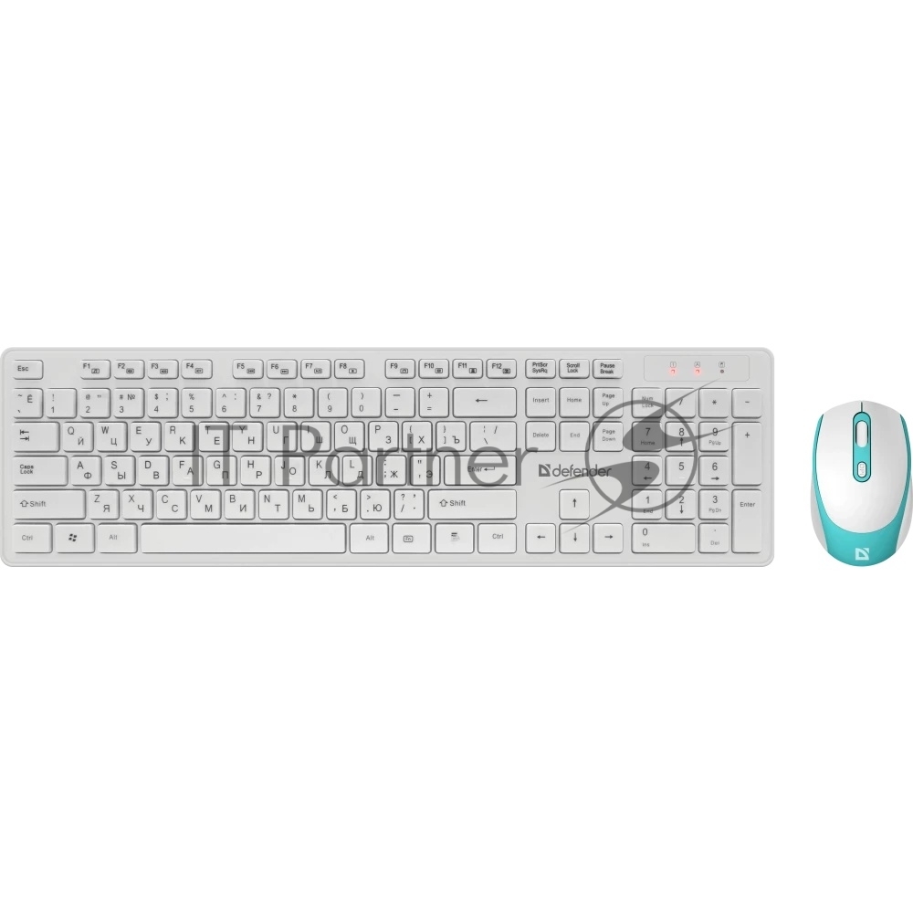 Комплект клавиатура+мышь Defender Auckland C-987 беспроводной, USB, 1600 DPI, белый