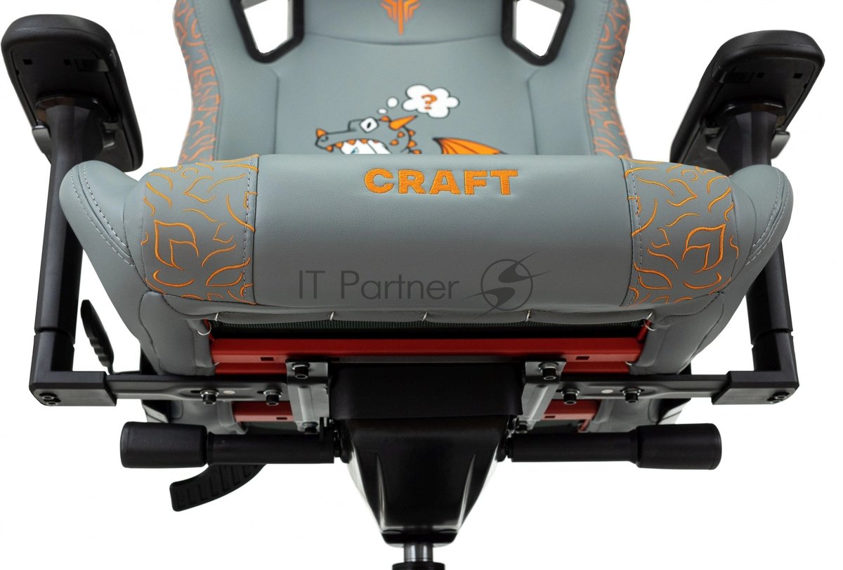 Кресло игровое Knight Craft Dragon серый эко.кожа крестов. металл