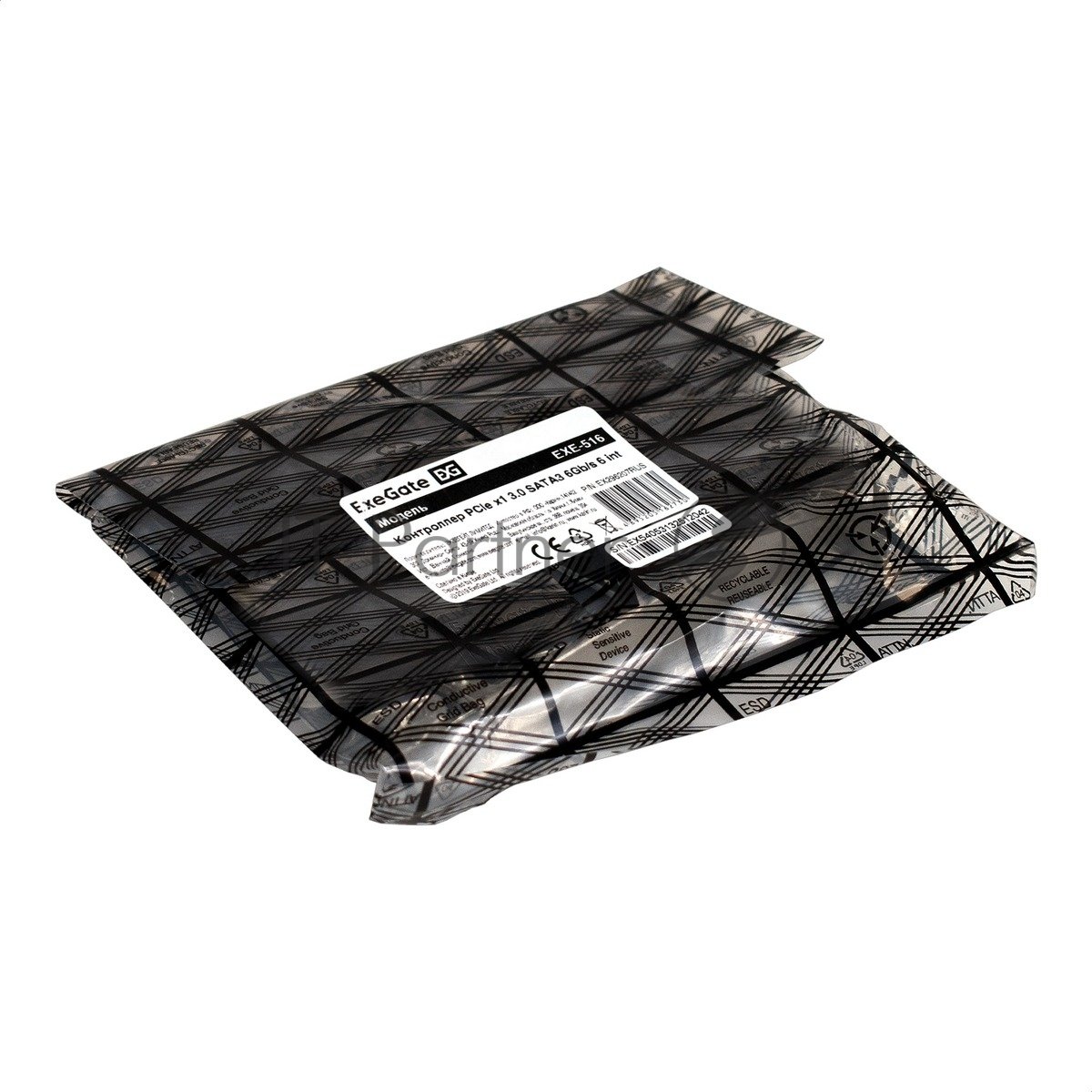 Exegate EX296207RUS Контроллер ExeGate EXE-516 (PCI-E x4 v3.0, SATA3 6Gb/s, 6 int, ASMedia Chipset ASM1166)