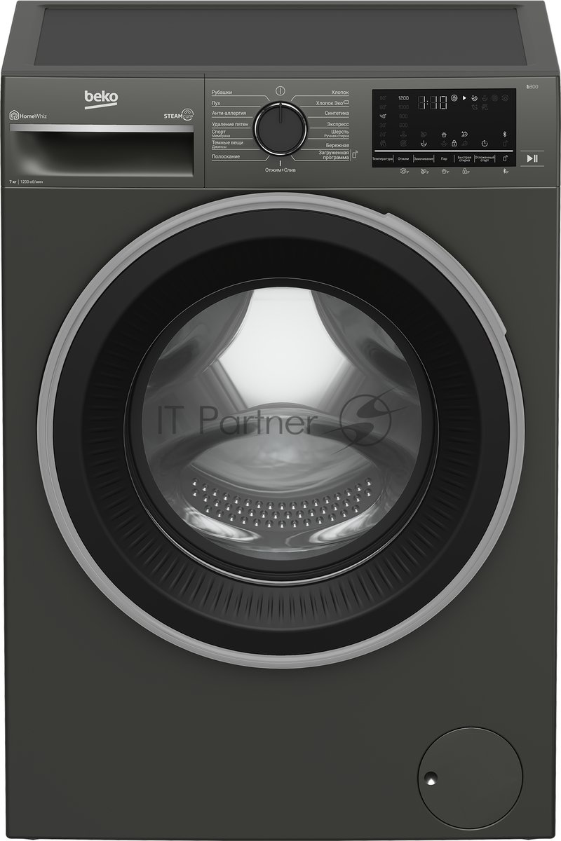 Стиральная машина Beko Beyond B3WFR572AB с фронтальной загрузкой пар инверторная 7 кг 1200 об/мин