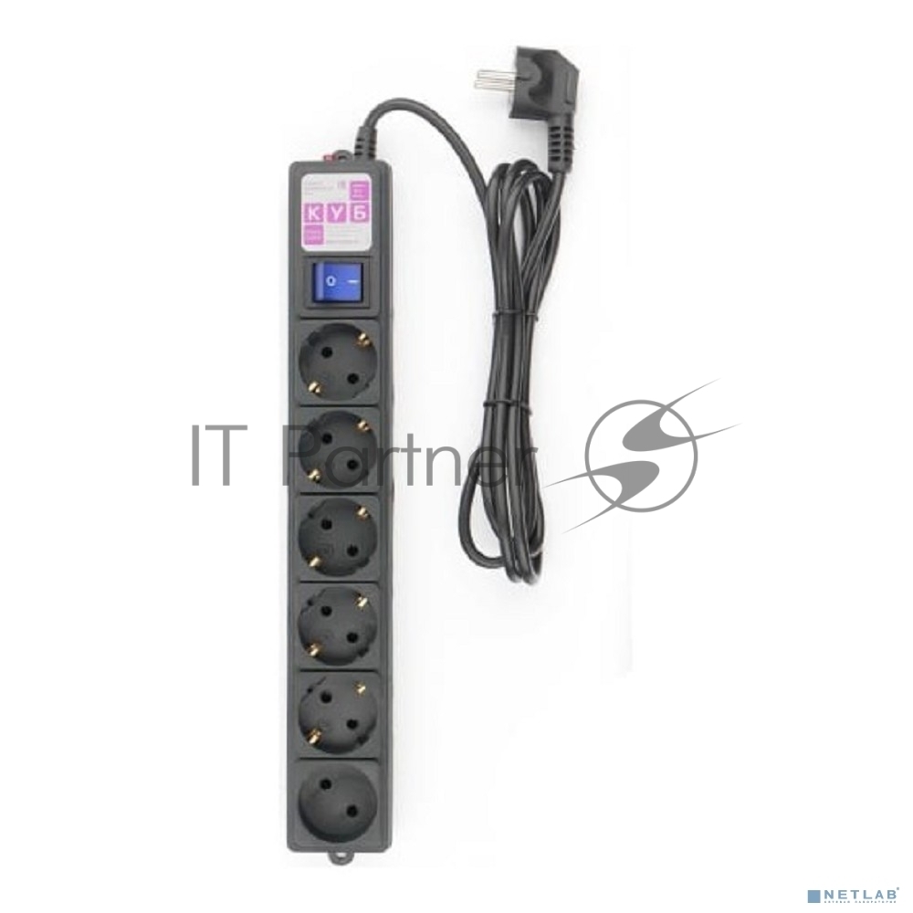 Фильтр-удлинитель PowerCube 1,9 м 6 р 16А SPG6-B1,9M (21887), черный