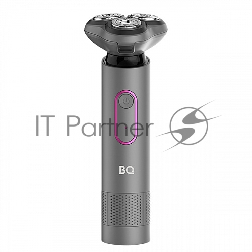 Электробритва BQ SV1008 Gray-Pink. Мощность 5 Вт/Время зарядки 90 минут/Время беспроводной работы 90 минут/Влагозащита IPX6/Электропитание 110-240 В, 50-60 Гц/Ротационная головка бритвы/Мощный мотор/Индикатор заряда батареи/Портативная база для подзарядки/3 насадки в комплекте"