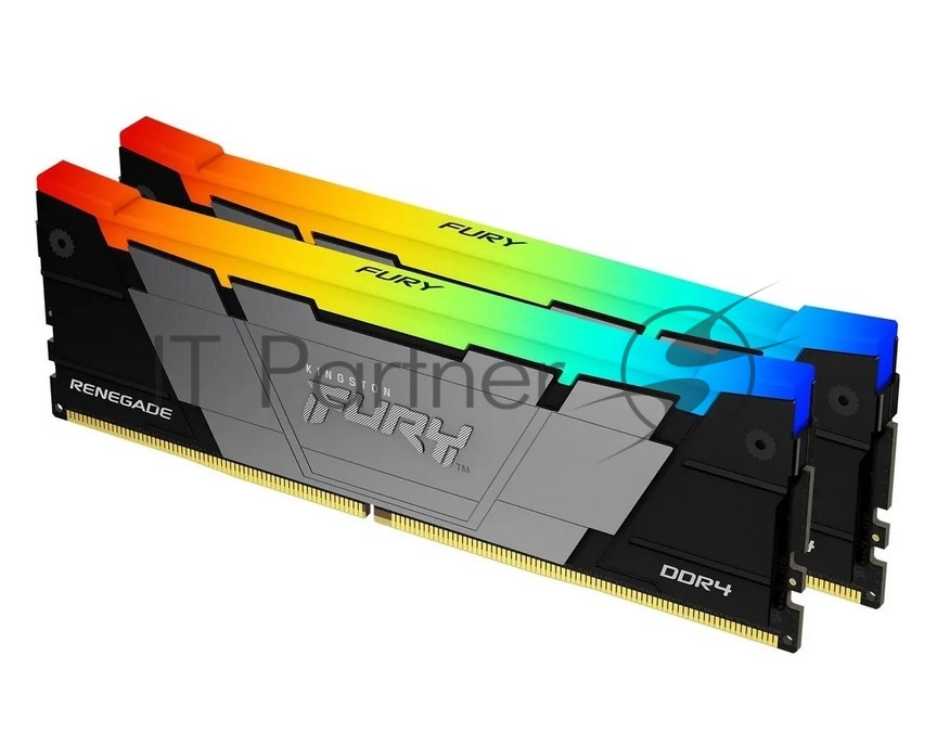 Оперативная память Kingston Fury Renegade, DDR4, 16GB (2x8GB), 3600MHz, CL16, DIMM, с радиаторами, RGB, серый/черный