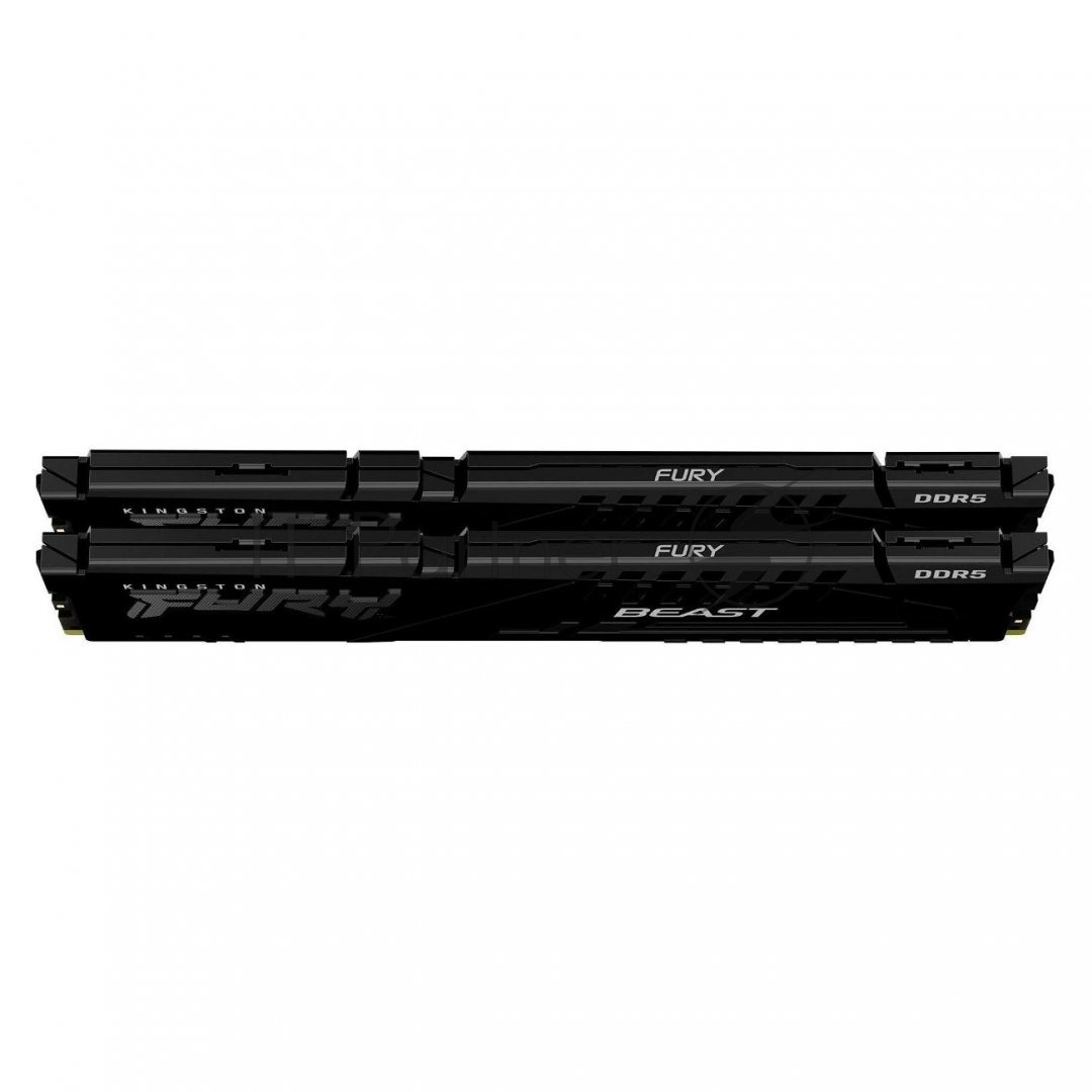 Оперативная память Kingston Fury Beast, DDR5, 64Gb (2x32Gb), 6000MHz, CL36, DIMM, с радиатором, черный