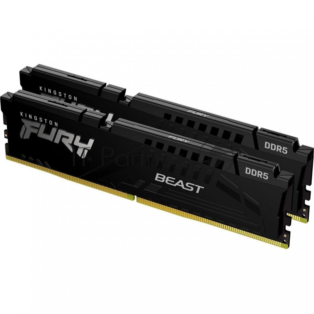 Оперативная память Kingston Fury Beast, DDR5, 64Gb (2x32Gb), 6000MHz, CL36, DIMM, с радиатором, черный