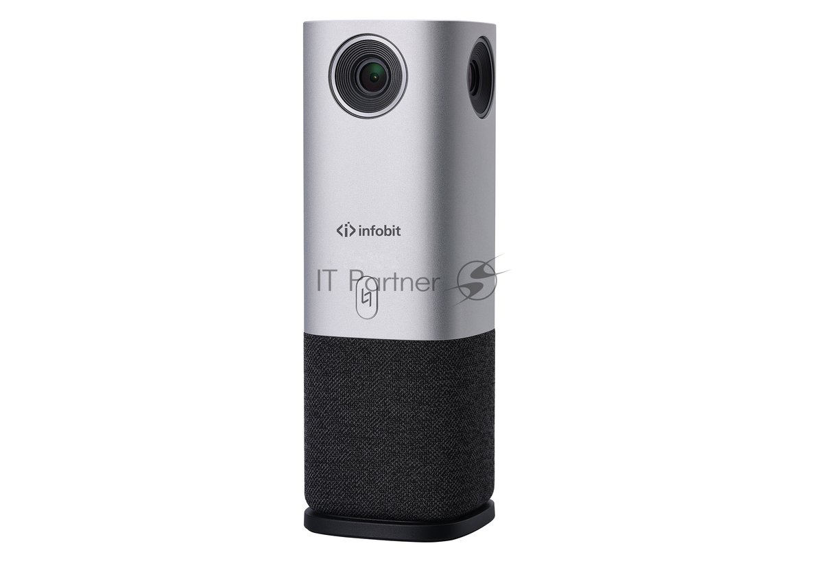 Веб-камера INFOBIT iCam 360 3840x2160, 30 кадр/с, USB Type-C, микрофон (4 шт, шумоподавление), автоматическая фокусировка, слежение за лицом