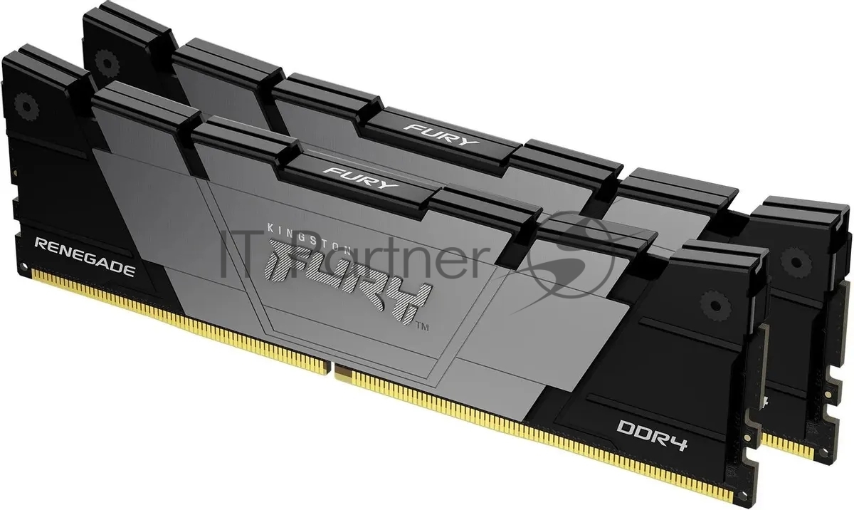 Оперативная память Kingston Fury Renegade, DDR4, 16GB (2x8GB), 4800MHz, CL19, DIMM, с радиатором, черный