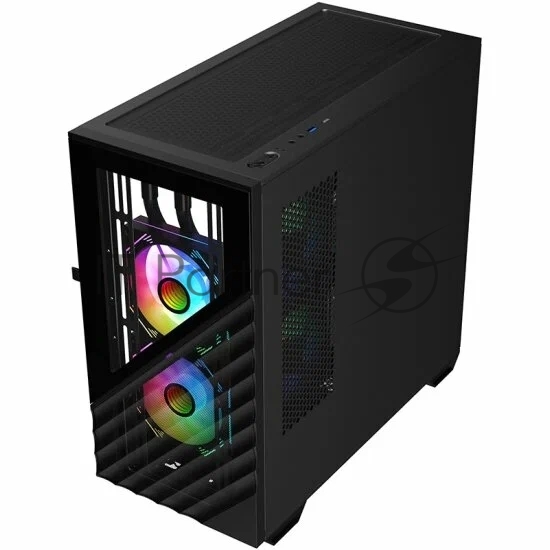 Корпус для ПК 1STPLAYER - DK D7, 2х2.5", 1х3.5", 1xUSB2.0, 1xUSB3.0, Mini Tower, без БП, цвет чёрный, D7-BK-3F1