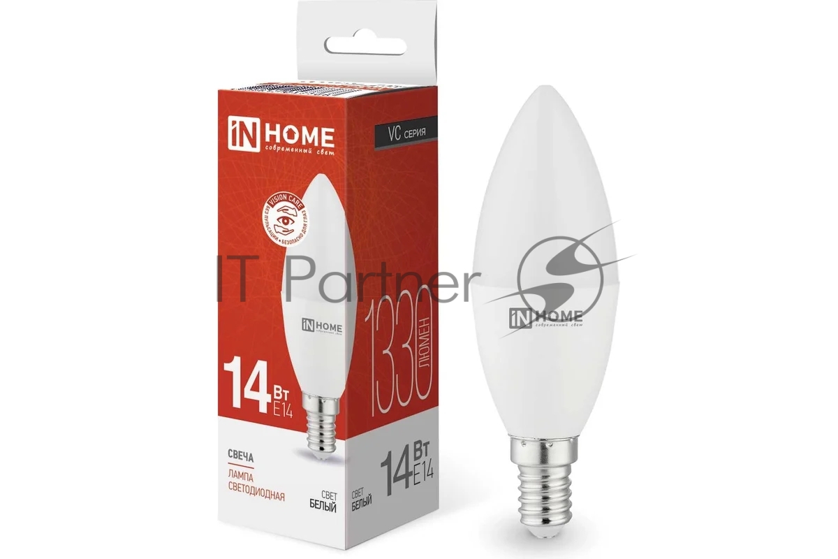Лампа светодиодная LED-СВЕЧА-VC 14Вт E14 4000К 1330лм IN HOME 4690612047768